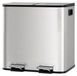 Poubelle pour la cuisine - Poubelle à double compartiment, 30 litres - Inox - 2 bacs intérieurs amovibles de 15 litres - Fermeture douce du couvercle - Idéal pour le tri des déchets dans la cuisine et le bureau