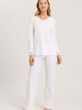 Hanro Pyjamamomenten Vrouwen Lange mouw Wit Effen Katoen XL