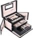 Woho BV Organisateur de bijoux - Boîte à bijoux / Boîte à bijoux - Organisateur de bijoux de voyage Noir/Rose