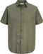 JACK&JONES JJESUMMER LINEN BLEND SHIRT S/S SN Hommes Chemise Manches Courtes Coton Lin Coupe Droite Uni Dusty Olive XS