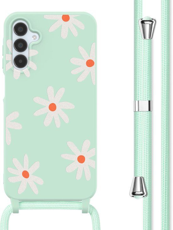 imoshion Hoesje - Geschikt voor Samsung Galaxy A15 (4G) / A15 (5G) - Siliconen design hoesje met koord - Green Flower Distance