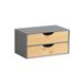 Kesper Organizer met 2 laden, materiaal: FSC®-gecertificeerde spaanplaat & bamboe, afmetingen: 27 x 16 x 14 cm, kleur: grijs, natuur | 58963