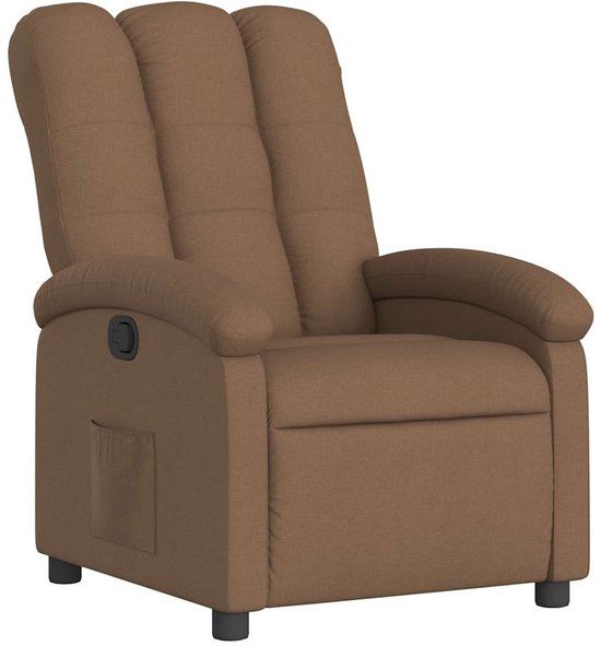 vidaXL Fauteuil verstelbaar stof bruin