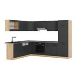 Vicco Hoekkeuken R-Line antraciet landelijk / gouden eiken 287 x 227 cm