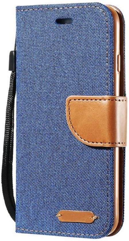 LuxuryCase Luxe iPhone 7 & 8 Wallet Book Case Denim Blauw Cover - Hoes