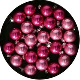 Othmar Decorations mini kerstballen - 48x st - roze tinten - glas - 2,5 cm