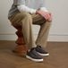 Manfield - Heren - Grijze suède sneakers - Maat 40