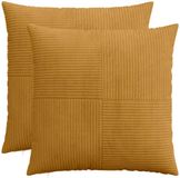 vidaXL Kussensloop ALMELO Geel 80 x 80 cm (2 stuks)