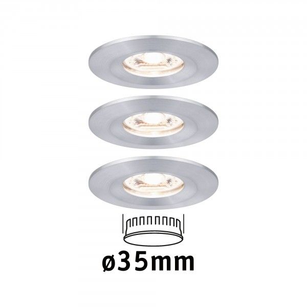 Paulmann Nova Mini Coin LED Inbouwlamp Set - 3x4W - 2700K - Rond - Alu