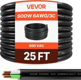 Vevor 7,62M 6AWG (16 MM²) Elektrische Kabel