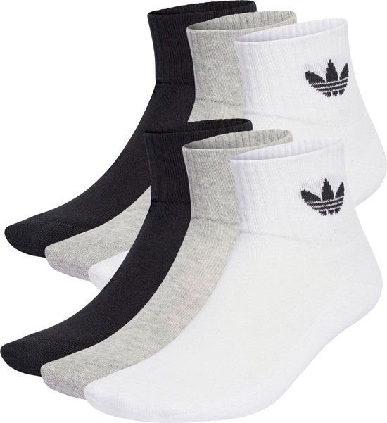 adidas Mid Enkelsokken Sokken Unisex - Maat 43-45 Maat XL - 6 paar