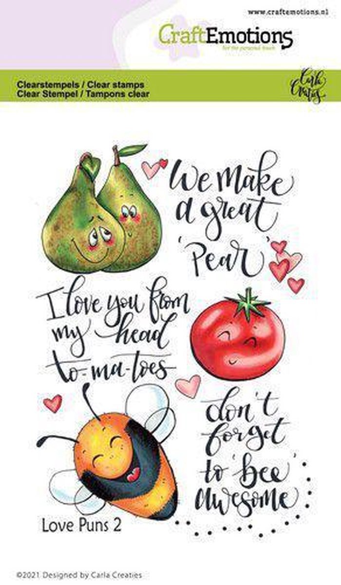 Craftemotions Clearstamps A6 - Love Puns 2 Carla Creaties