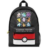 Pokémon kinderrugzak, schooltas met Pikachu Pokeball voor jongens, meisjes en tieners, Eevee, Zwart/Rood, Eén maat