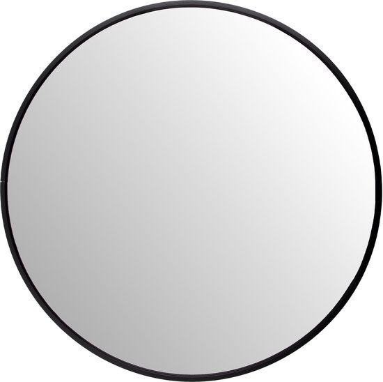 QUVIO Spiegel ø50 cm - Rond - Zwart