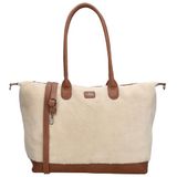 Charm London Buckingham teddy Laptoptas 15,6 inch - Shopper - Schoudertas - Crossbody - Beige