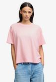 Superdry Studios T-shirt Relaxed Fit Dames Katoen/Lyocell Pale Pink Maat 10