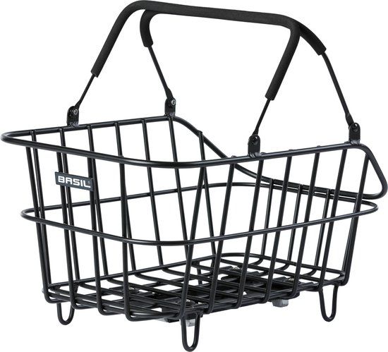 Basil Cento Alu MIK Rear Bicycle Basket - Aluminum - Matt Black - 31L