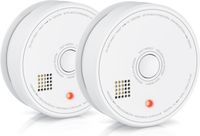 Brandson 2x rookmelders, met verwisselbare batterij, herbruikbaar, batterijwaarschuwing