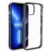 ASOBEAGE Metalen frame hoes voor iPhone 13, stootvast, slank, krasbestendig, vergelingsvrij, transparant (zwart)