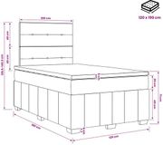 vidaXL LED Boxspringbed met Matras Taupe 120 x 190 cm Stof