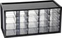 PLASTICFORTE Sorteerbakjes spijkers/schroeven - 20 lades - 16 x 38 x 20 cm - opbergkastjes - ophangbaar - zwart/transparant