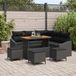 vidaXL Tuinbank Set 9-delig Zwart Polyrattan