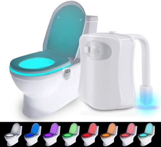 Iconproduct LED Toiletpotverlichting - Toiletpot verlichting - multicolor - gekleurd - automatische verlichting - nachtlicht - 8 kleuren - LED - toiletpot licht - nachtlampje wc- wc bril nacht lamp - Nachtlamp wc pot