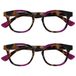 Opulize Ava 2 Stuks Vrouwen Dames Bruine Schildpad Purper Super Comfortabele Pasvorm Leesbril Scharnieren Met Veer RR62-5 +1,50