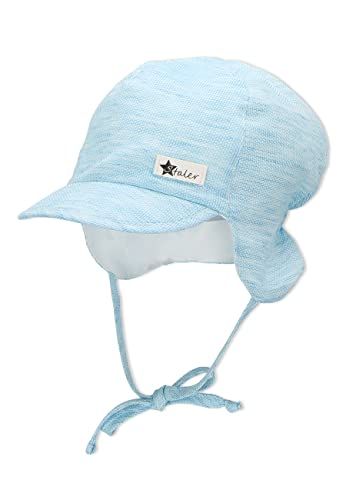 Sterntaler Jongenspet met klep, nekbescherming om te binden, gemêleerd, zonnehoed, turquoise, 45