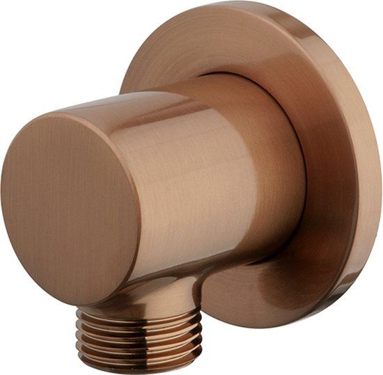 Wiesbaden Caral wandaansluitbocht messing rond rozet 1/2" geborsteld brons koper