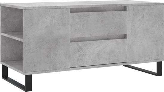vidaXL Salontafel - Hout & Metaal - 102x44,5x50 cm - Betongrijs