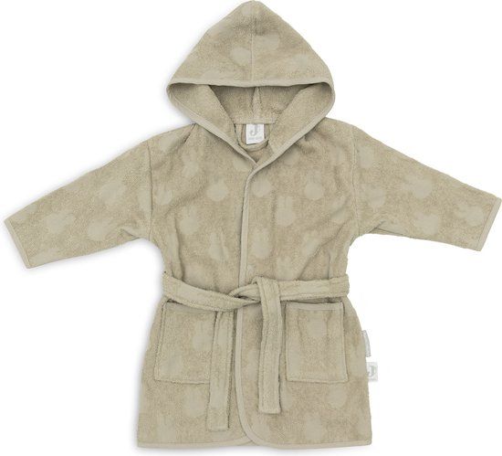 Jollein x Nijntje - Baby Badjas Badstof 3-4 Jaar - Miffy Jacquard - Olive Green