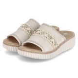 Rieker Slippers beige Textiel - Maat 40