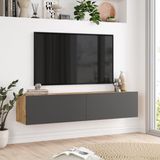 en.casa Tv-meubel Lapinlahti 140x31,5x29,5cm houtkleurig en antraciet