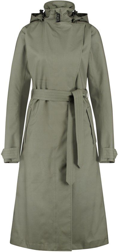 AGU Trench Coat Long Regenjas Urban Outdoor Dames - Groen - XL