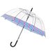 Dans l'air du temps - Transparante klokparaplu - Gingham-geruite rand, Transparant, 90 cm, Paraplu stok