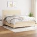 Maison Exclusive - Sommier à lattes de lit avec matelas Crème 160x200 cm Tissu