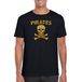 Bellatio Decorations Piraten party verkleed t-shirt - zwart - met gouden glitter print - heren - piraten verkleedkleding / outfit M