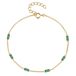 Elenza AMS Elenza Goudkleurige Armband met Groene Stenen in 925 Sterling Zilver