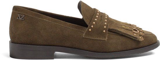 Lazamani Suus Dames Loafers Suede Khaki - Maat 41