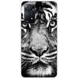 1001 coques Xiaomi Siliconen hoesje compatibel met Xiaomi Redmi Note 11 Pro Plus 5G Wit en Zwart Tijger