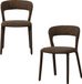 WOOOD Noble Eetkamerstoelen - Polyester - Warm Bruin - Set van 2