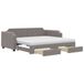 vidaXL Divan-lit avec lit gigogne et tiroirs, taupe, tissu, 80x200 cm
