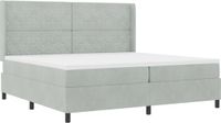 vidaXL Boxspring bed met matras Lichtgrijs 200 x 200 cm Fluweel