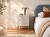 Vente-unique Set van 2 nachtkastjes met 1 deur - Beige en goudkleurig ALOBARA