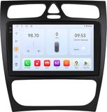 Mercedes-Benz Autoradio avec Bluetooth et CarPlay pour C-klasse/CLK-klasse (W203/W209/S203/A209/W168) – Compatible avec Apple et Android – Installation stéréo avec système de navigation – 4 Go de RAM, 32 Go de mémoire interne