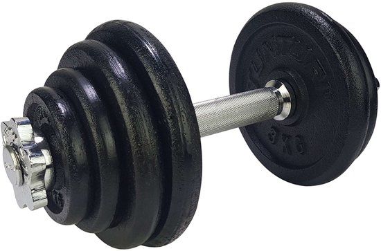 Tunturi Dumbell Gietijzer 15kg - Halterset - 30mm - Zwart