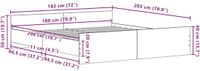 vidaXL Bedframe zonder matras 180x200 cm bewerkt hout zwart eikenkleurig