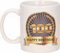 Bellatio Decorations Leeftijd 100 jaar Koffiemok - Mok - Luxe print in zwart/goud - Wit - verjaardag cadeau - 300 ml