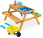Merkloos Relaxdays Picknicktafel Kinderen Hout 2-in-1 Zand- en Watertafel 49x90x85 cm